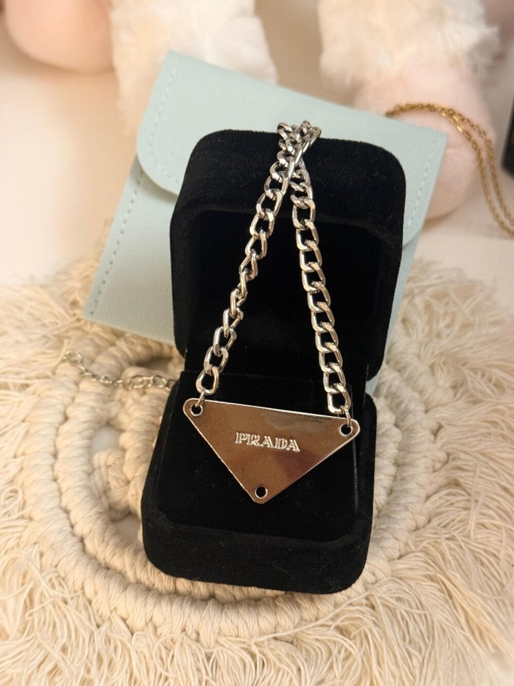 ✨PRADA tag Black Upcycled Necklace✨ - Picture 5 of 5